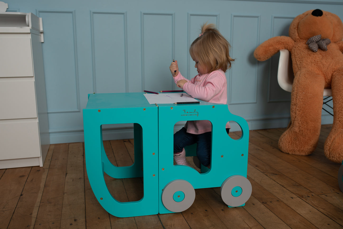 Tower Step stool 2in1 / Table. Little Car Kitchen step stool
