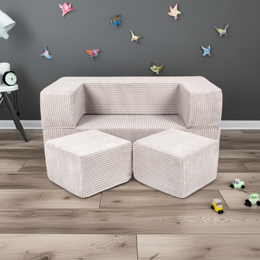 Cube Sofa Soft Velvet - Ecru