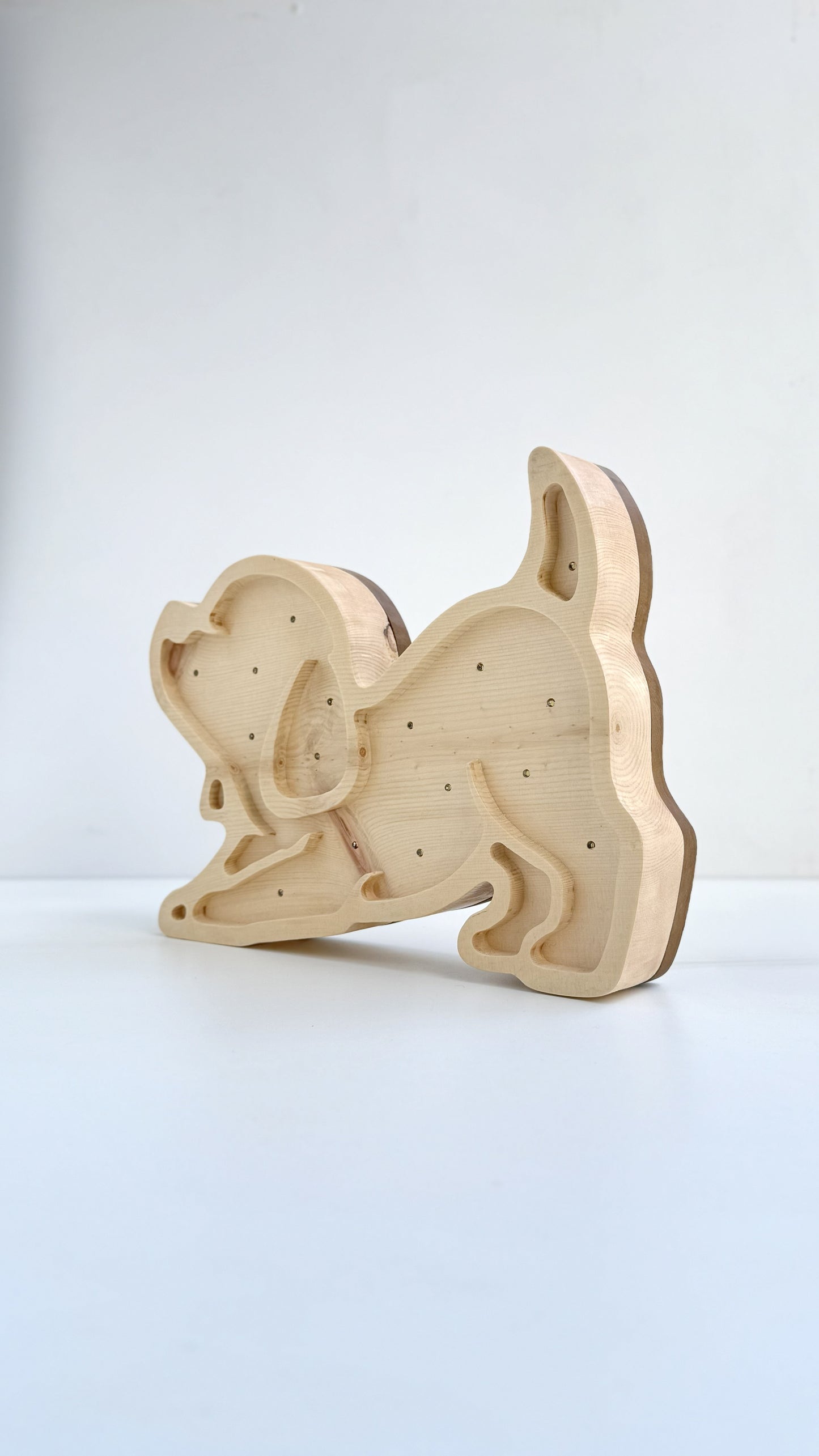 Mimila - Solid Cirmolo Wood Light -  Bark 02 - Premium Handcrafted Design - Made in Italy