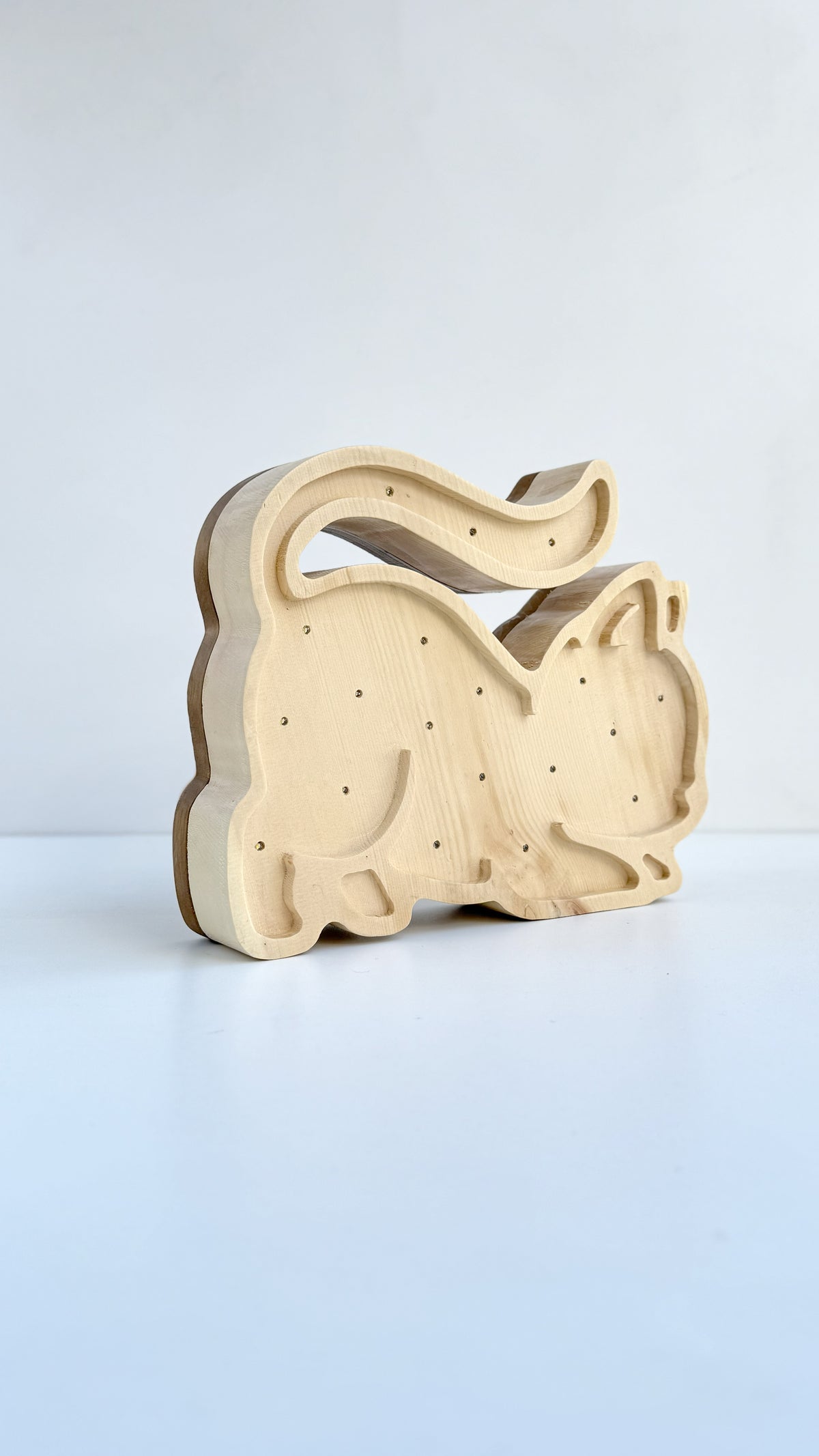 Solid Cirmolo Wood Light -  Meow 02 - Premium Handcrafted Design - Made in Italy