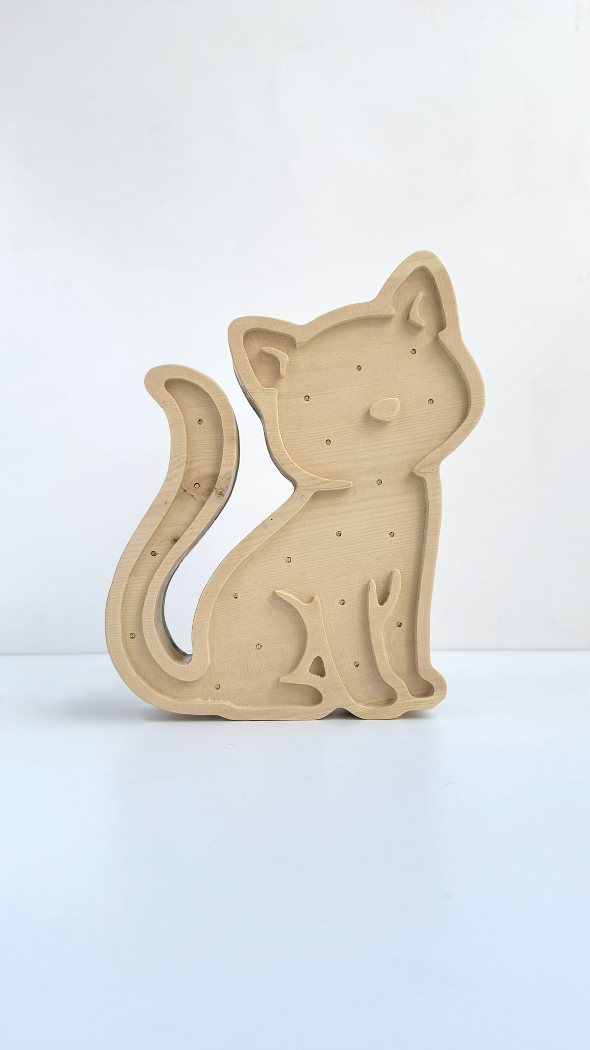 Mimila - Solid Cirmolo Wood Light -  Meow 01 - Premium Handcrafted Design - Made in Italy