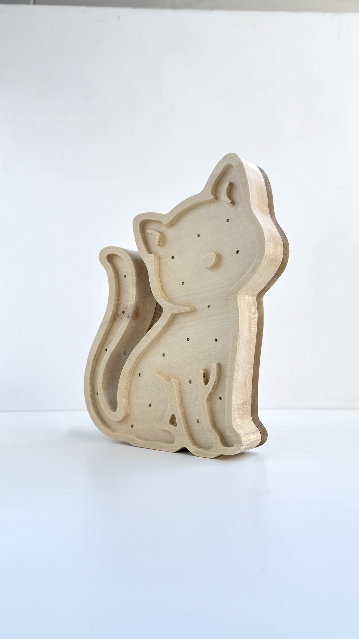 Mimila - Solid Cirmolo Wood Light -  Meow 01 - Premium Handcrafted Design - Made in Italy