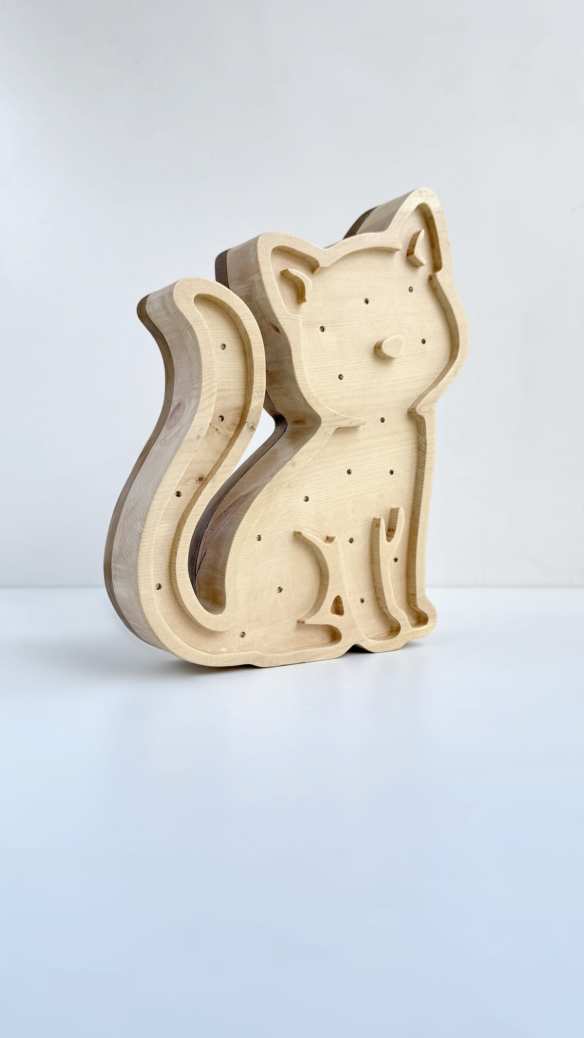 Mimila - Solid Cirmolo Wood Light -  Meow 01 - Premium Handcrafted Design - Made in Italy