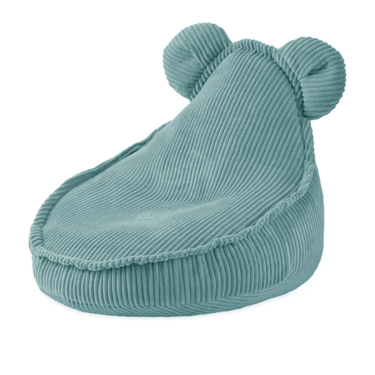 Fauteuil Huggy Teddy - 68×45cm - Bleu - Velours côtelé