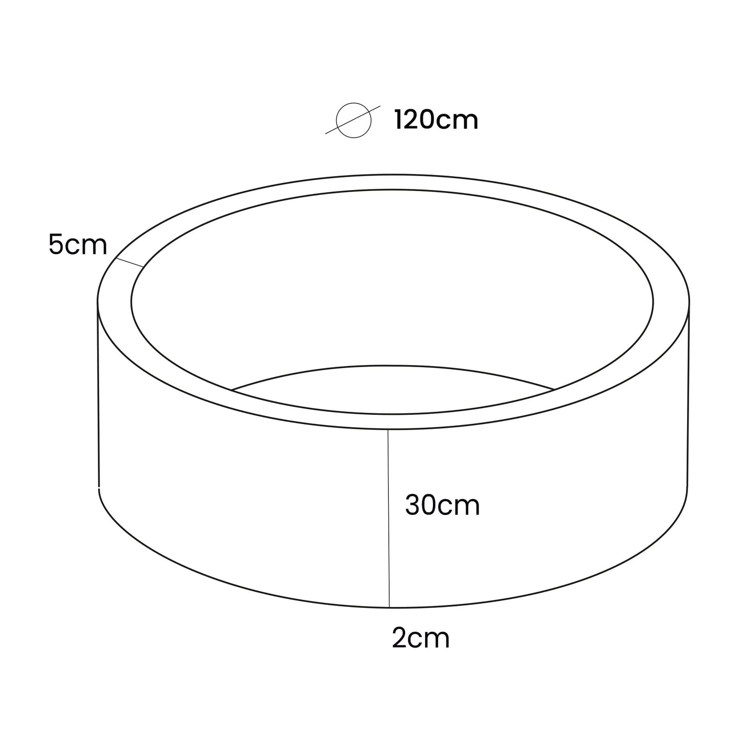 Piscine à balles Boucle Blanche 90x30 - 200 balles - Blanc et Transparent 