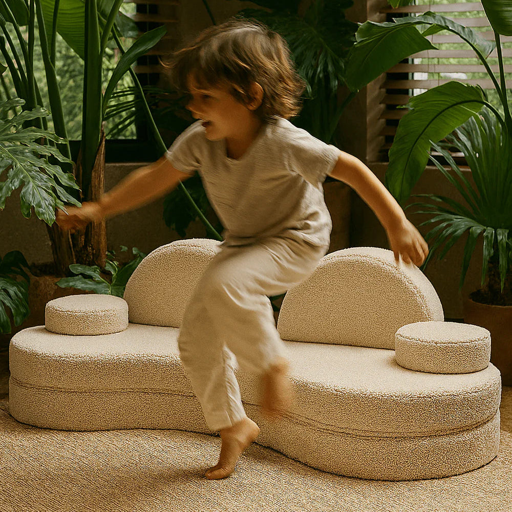 Coccolo - Modular Sofa for Kids - 6 Piece, Bearly Light Gray