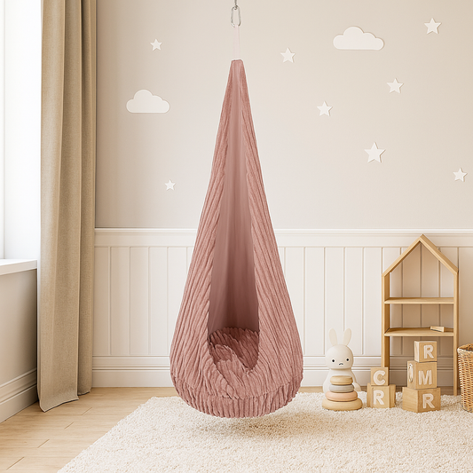 Cocoon Hammock for Kids - Stripe Choco Pink
