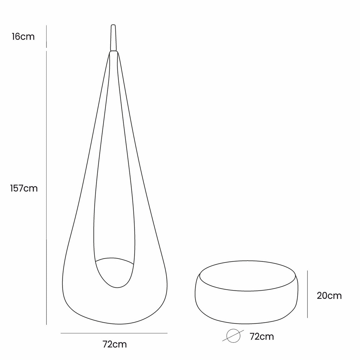 Cocoon Swing for Kids - Churros Moon Dust Grey