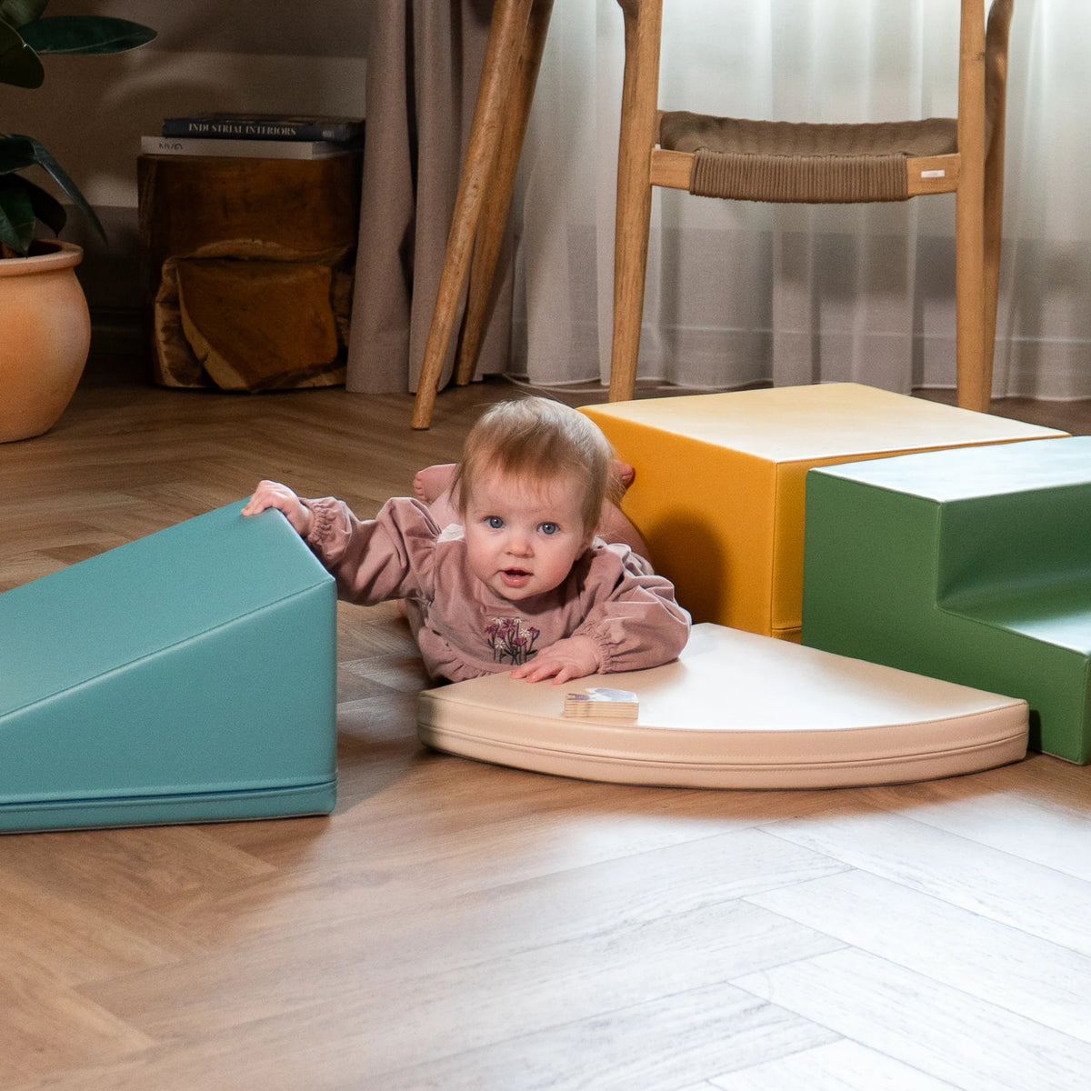 5 Soft Play Block Set - Pastel Turquoise Corner Climber