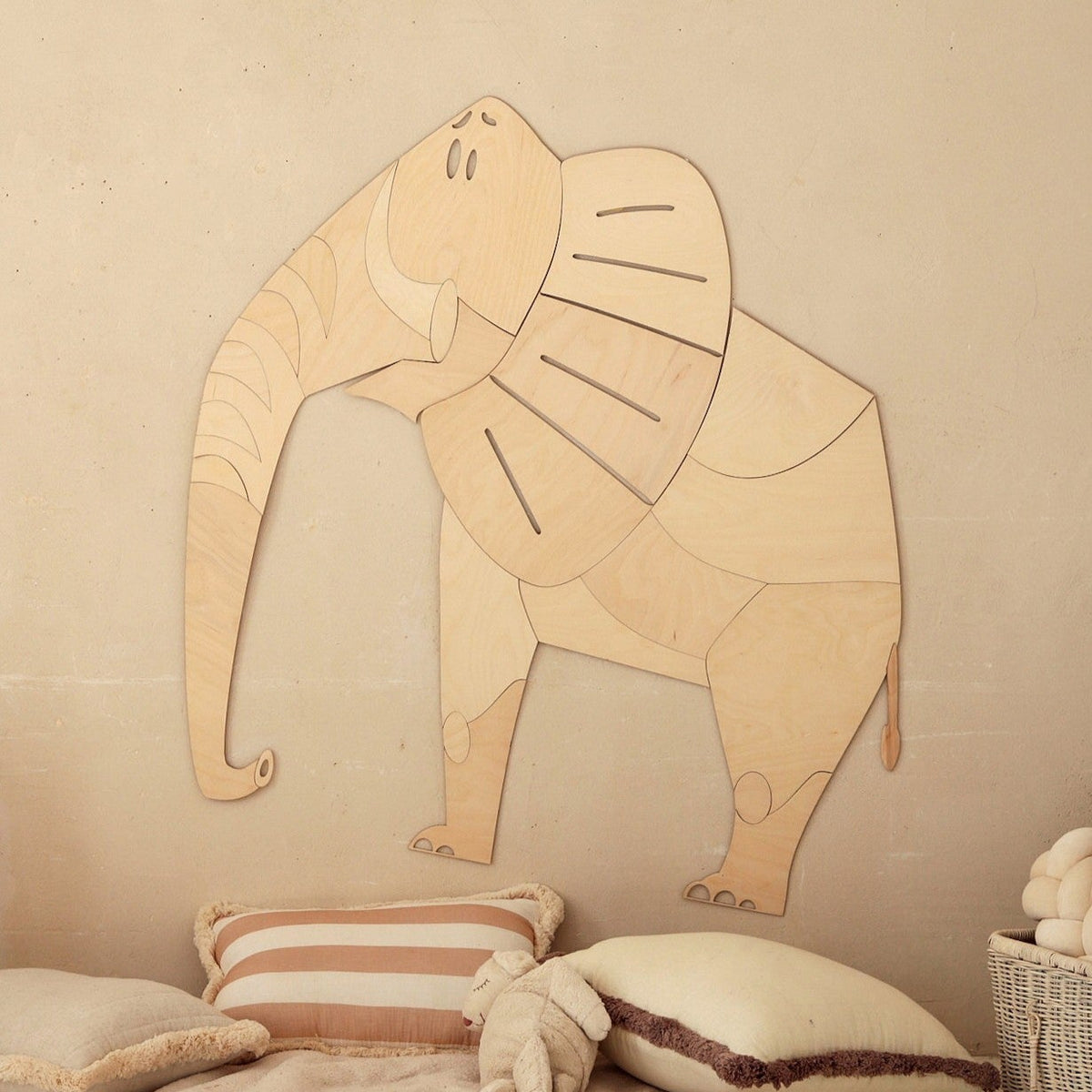 Safari Elephant – Wooden Wall Decoration
