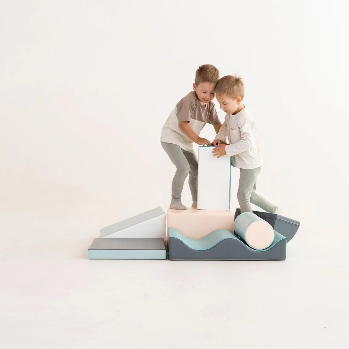 Ensemble de 7 blocs de jeu souples - Pastel clair Discoverer 