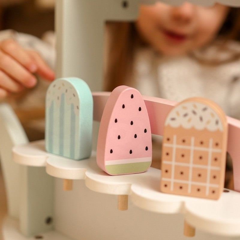 Wooden Ice Cream Shop With Cart