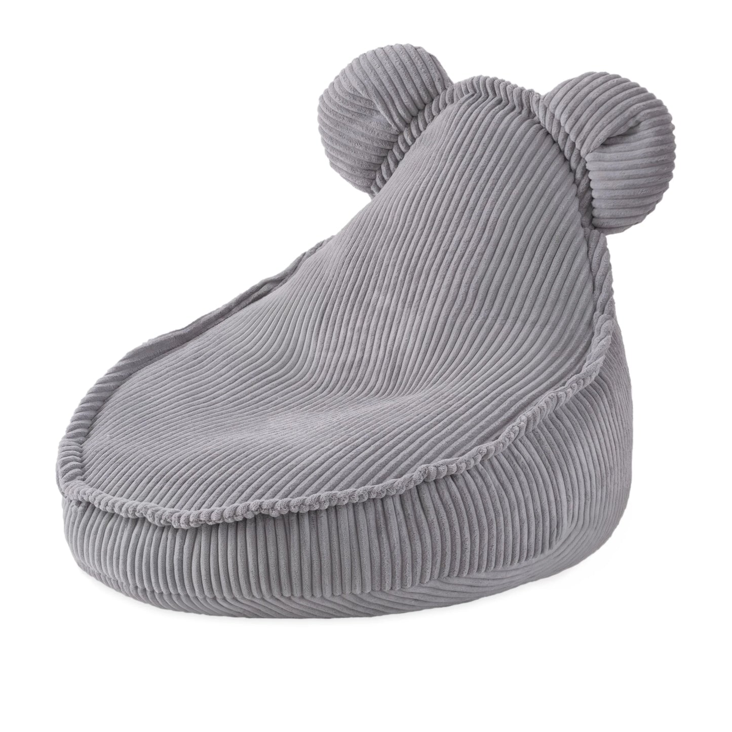 Fauteuil Huggy Teddy - 68×45cm - Gris - Velours côtelé