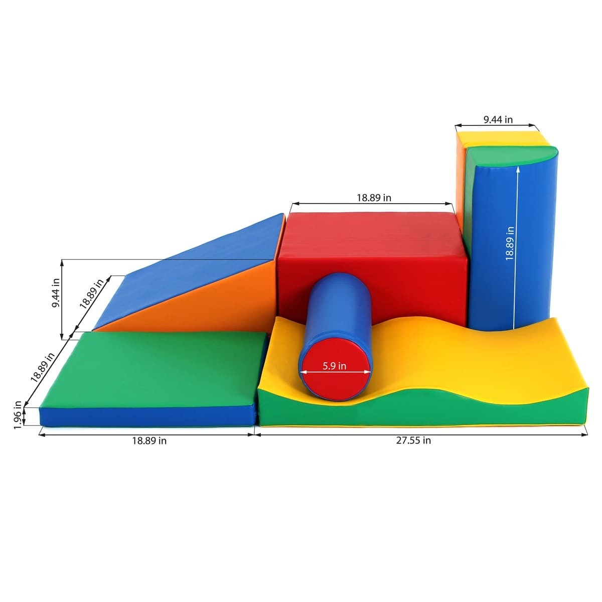 Soft Play 7 Foam Block Set - Multicolor Discoverer