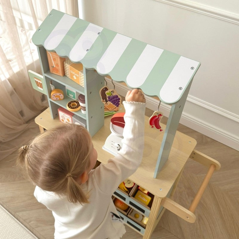 Large Multifunctional Wooden Food Truck Stand, 73 pcs