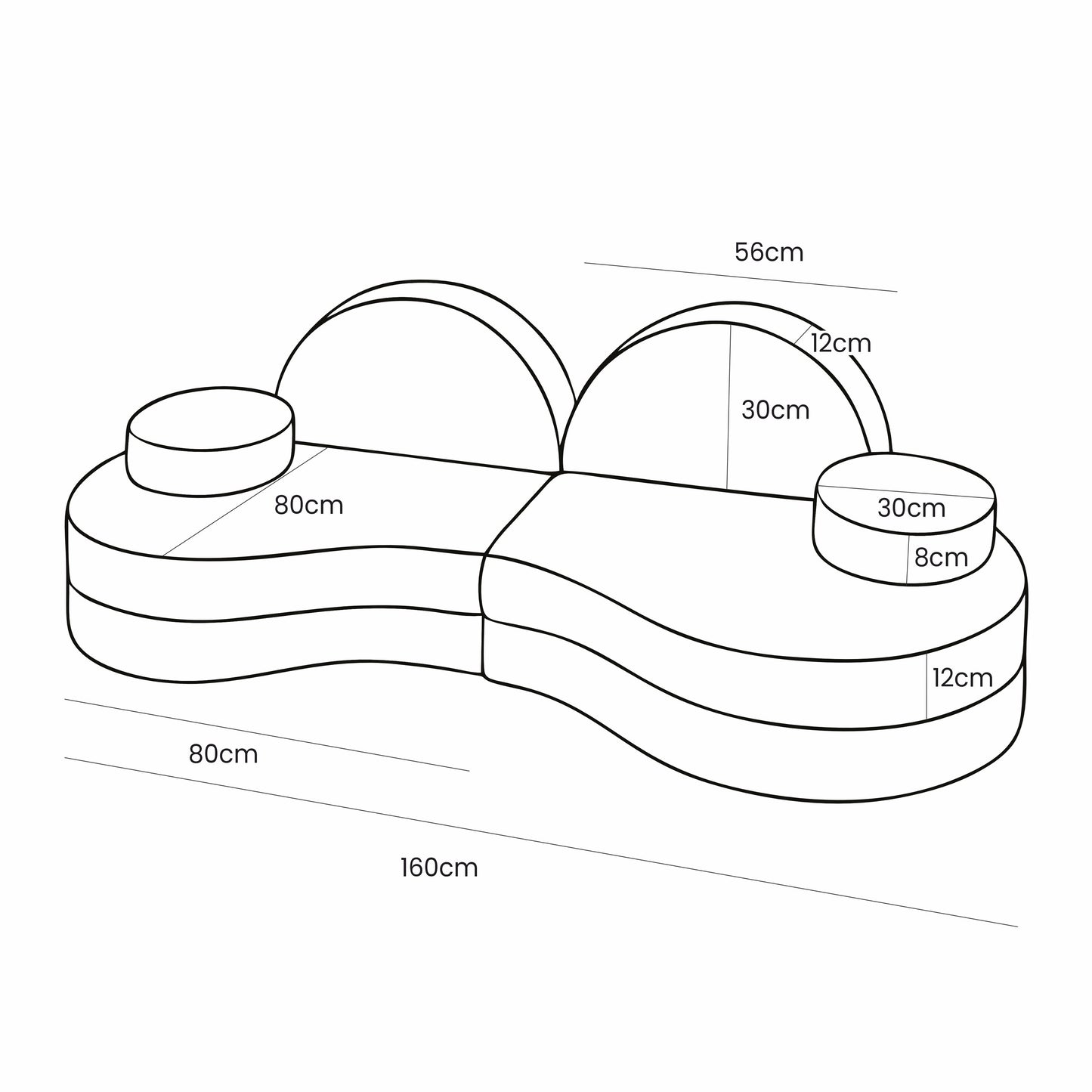 MeowBaby® Modular Sofa Coccolo for Kids – 6 Piece, Bearly Brown