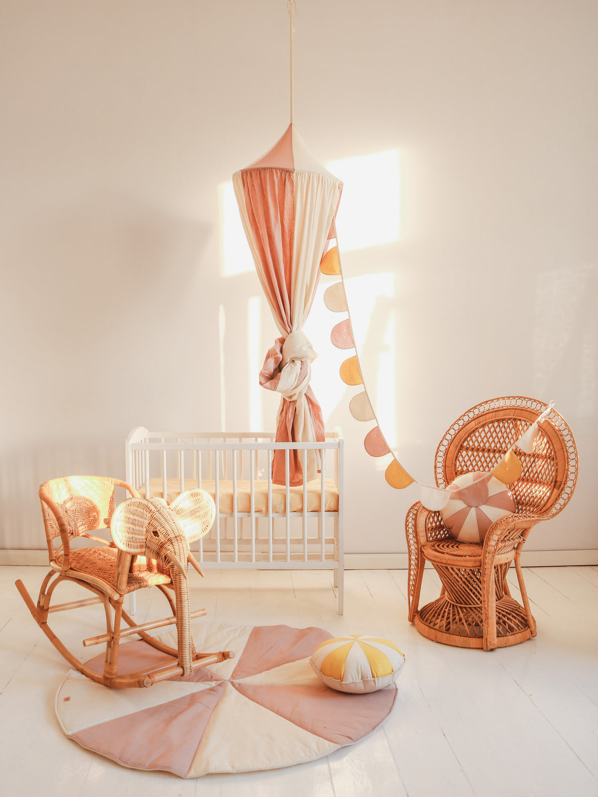 Organic Cotton and Linen Canopy - Powder Pink
