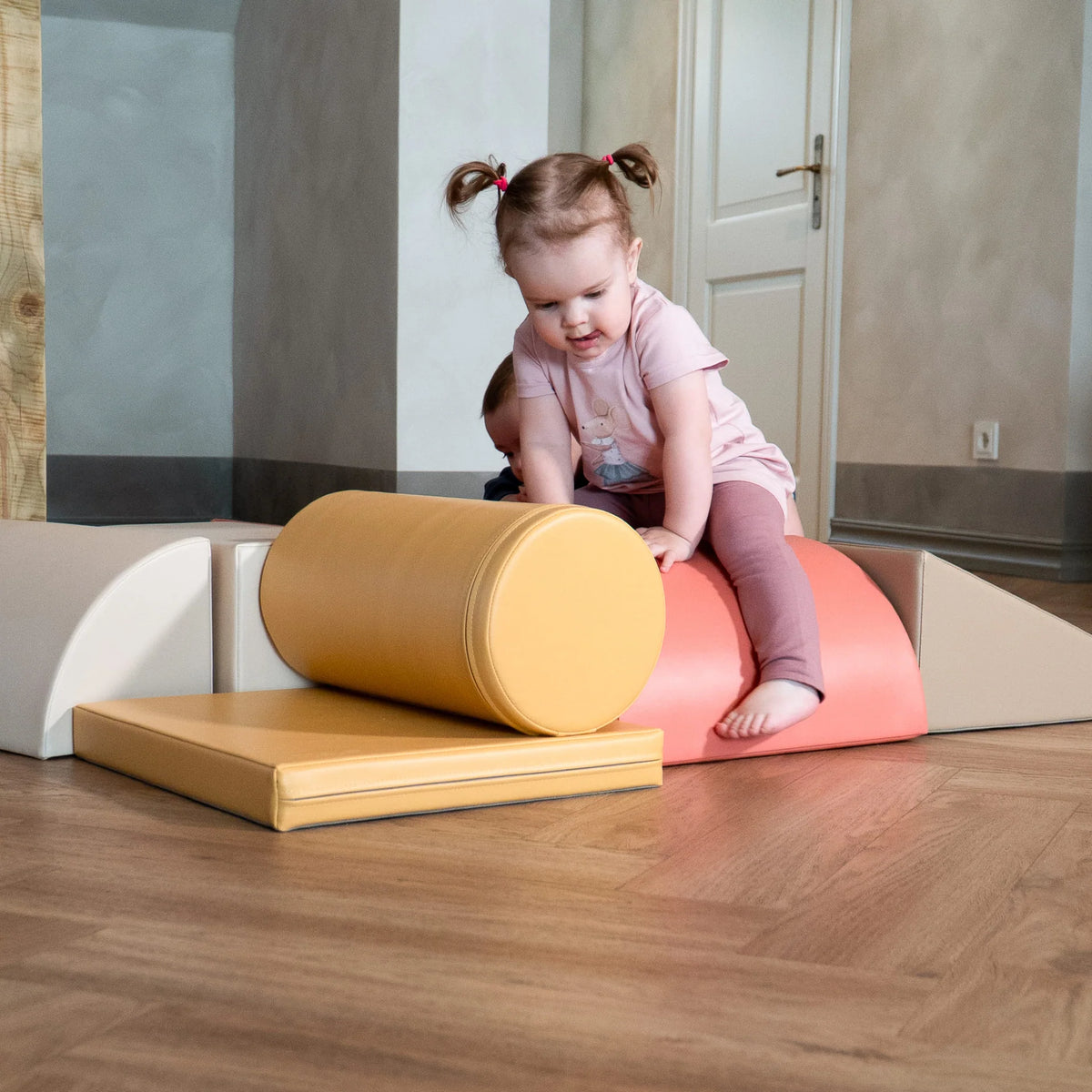 Ensemble de 8 blocs de jeu souples - Aventurier rose pastel 
