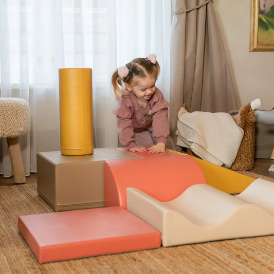 7 Soft Play Block Set - Pastel Pink Discoverer