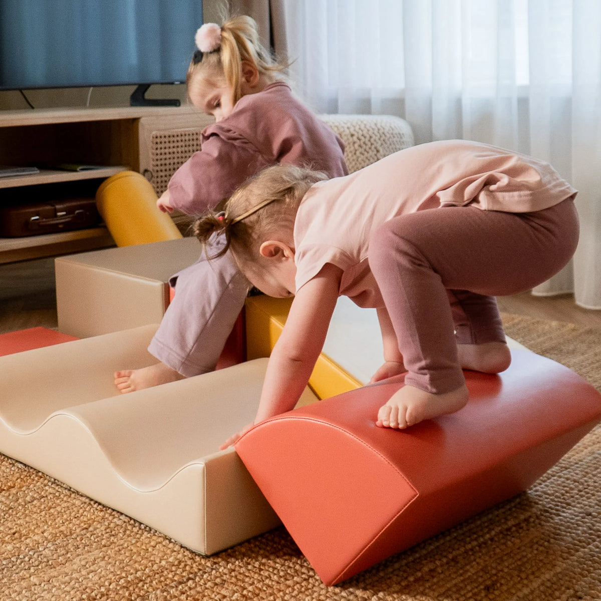 7 Soft Play Block Set - Pastel Pink Discoverer