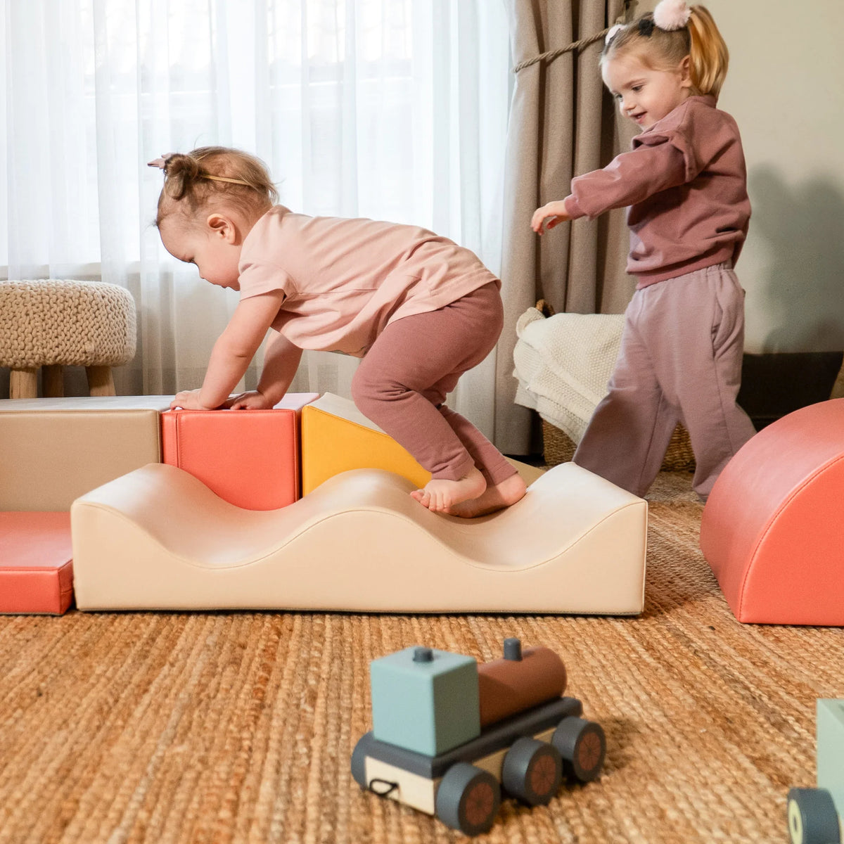 7 Soft Play Block Set - Pastel Pink Discoverer