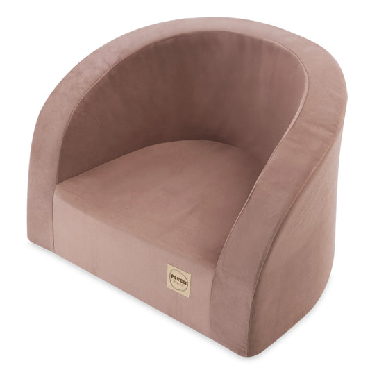 Petit Fauteuil Moelleux - Velours - Beige Doré