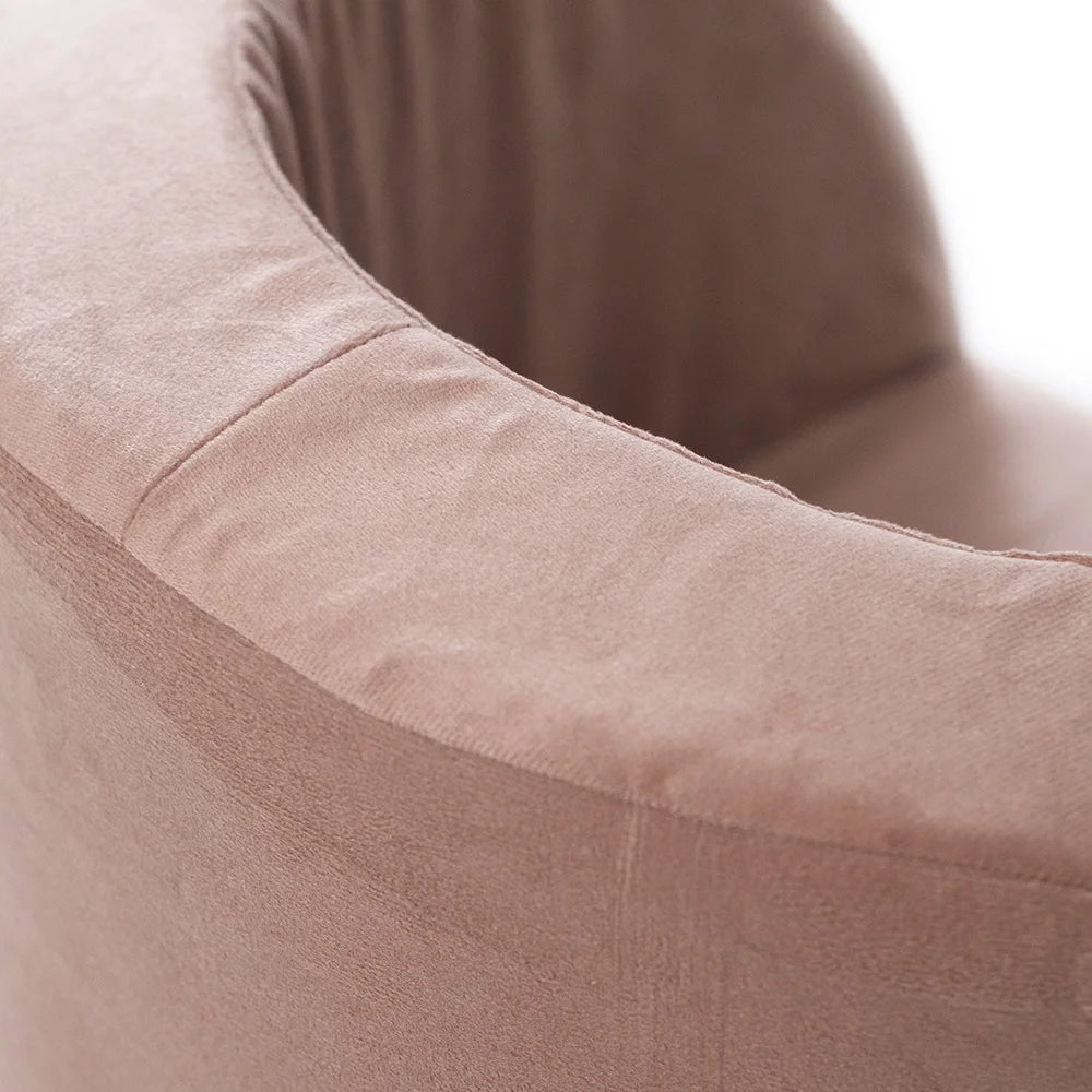 Petit Fauteuil Moelleux - Velours - Beige Doré