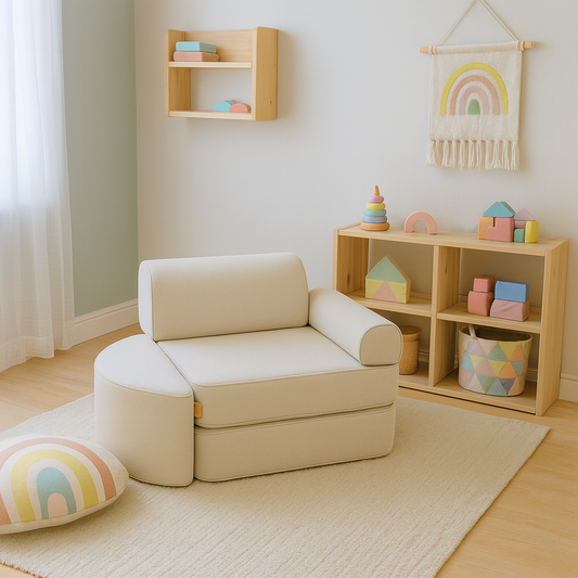 Outzy Small Pocket Sofa For Children - Indoor/Outdoor - Oat Blush Beige