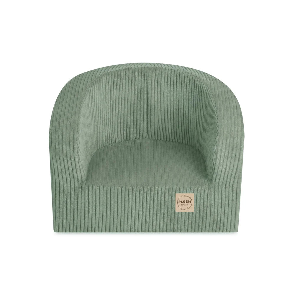 Petit fauteuil moelleux - Velours côtelé de qualité supérieure - Vert