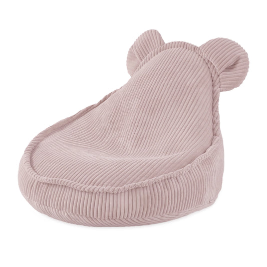 Fauteuil Huggy Teddy - 68×45cm - Rose - Velours côtelé