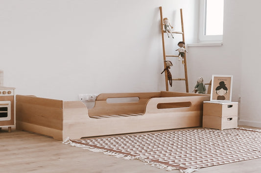 East 2-in-1 Growth Bed - Solid Beech Wood, Handmade Montessori-inspired