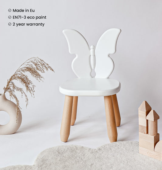 Kids Butterfly Chair - Solid Beech Wood - Montessori-inspired