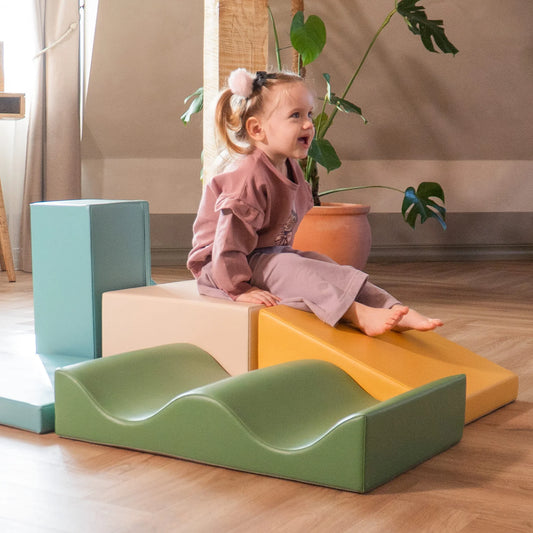 7 Soft Play Block Set - Pastel Turquoise Discoverer
