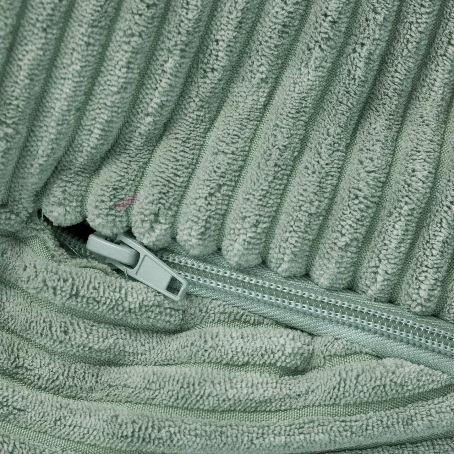 Fauteuil Huggy Teddy - 68×45cm - Vert - Velours côtelé