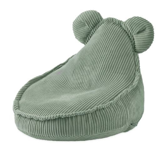 Fauteuil Huggy Teddy - 68×45cm - Vert - Velours côtelé