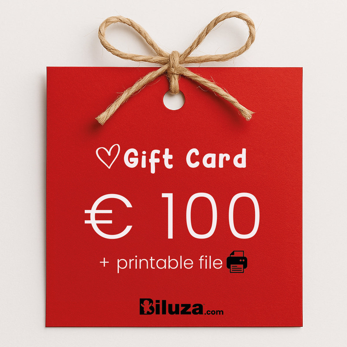 Biluza Gift Card + Christmas Printable Files