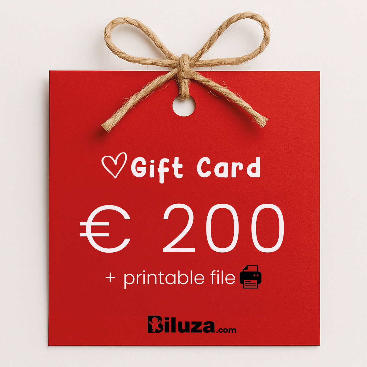 Biluza Gift Card + Christmas Printable Files