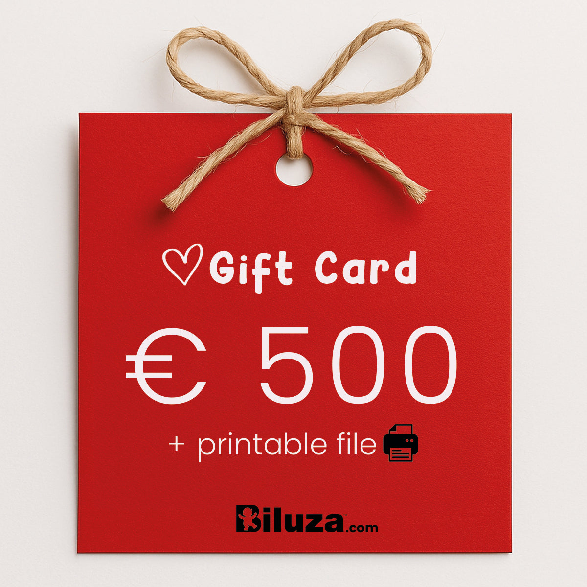 Biluza Gift Card + Christmas Printable Files